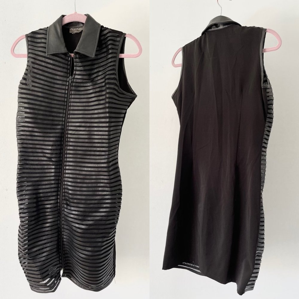 Black stretch sexy dress with zip